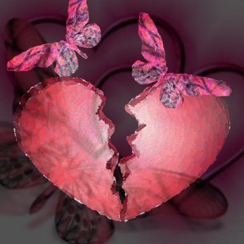 mon coeur est coup&eacute; en 2 par